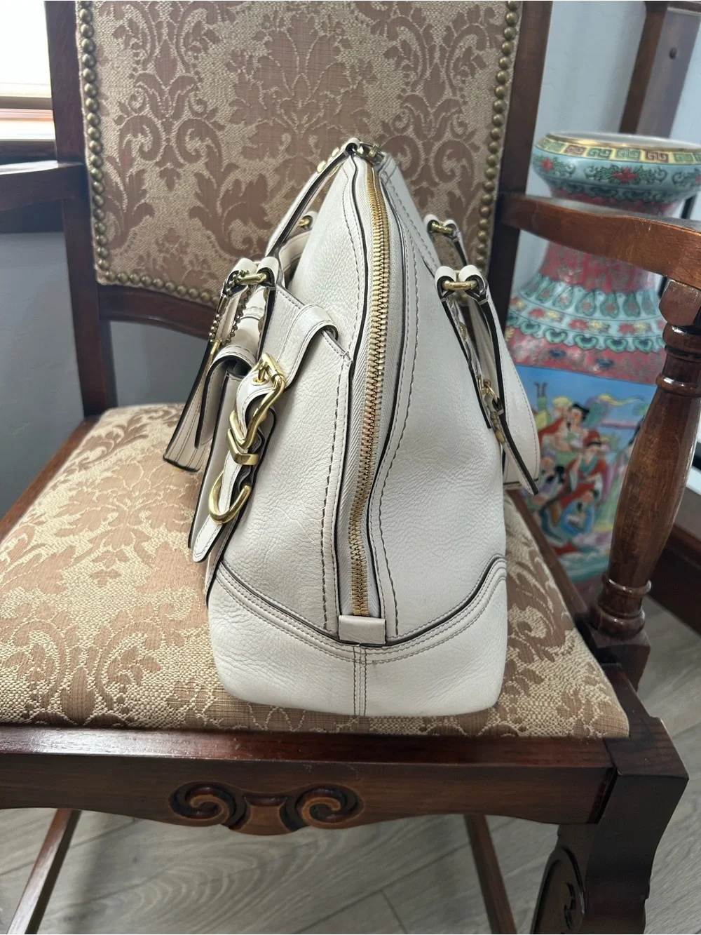 COACH Y2K Large leather Miranda Satchel White / Gold Hardware